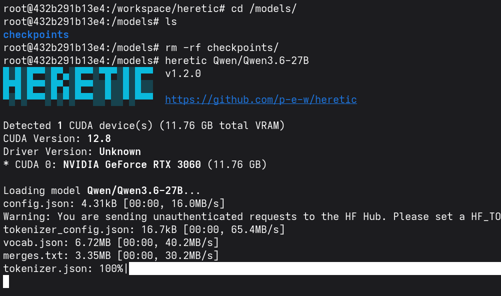 Screenshot of Heretic running